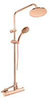 Shower mixer with head and hand shower THERMOSTATIC ROSE GOLD POLISHED