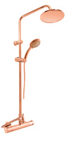 Shower mixer with head and hand shower THERMOSTATIC ROSE GOLD BRUSHED