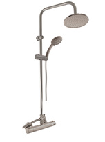 Shower mixer with head and hand shower THERMOSTATIC METAL GREY POLISHED